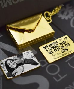 Colar Carta Mensageira + Foto Personalizada