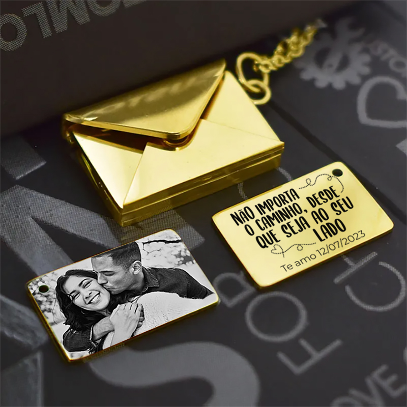 Colar Carta Mensageira + Foto Personalizada