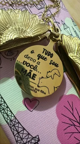 Pingente Girassol com Foto – Presente para Mãe photo review
