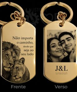 Chaveiro Animais Casal com Foto Personalizada - Dia dos Namorados