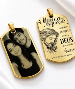 Chaveiro Fé e Proteção com Foto Personalizada